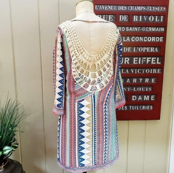 Jay long sleeve open embroidery back boho dress Size Small - Picture 9 of 10